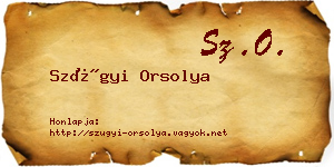 Szügyi Orsolya névjegykártya