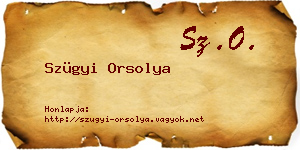 Szügyi Orsolya névjegykártya